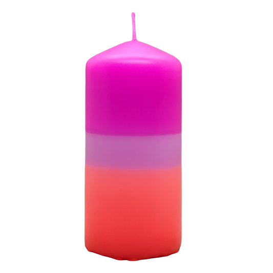 Dip Dye Stumpenkerze neonorange, rosa & neonpink | DipDip Candles