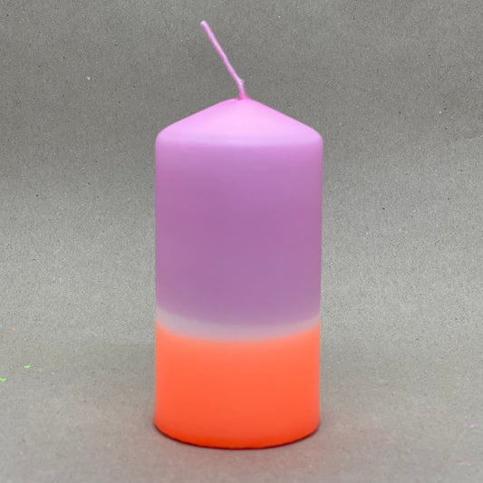 Dip Dye Stumpenkerze im Neon-Look orange & rosa | DipDip Candles