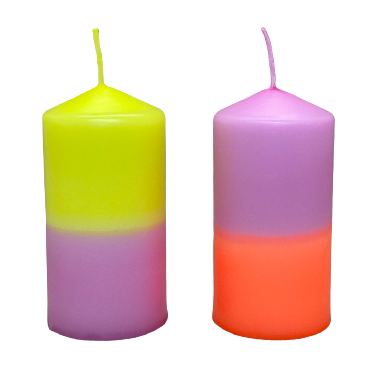 Dip Dye Stumpenkerze rosa, orange & gelb | DipDip Candles