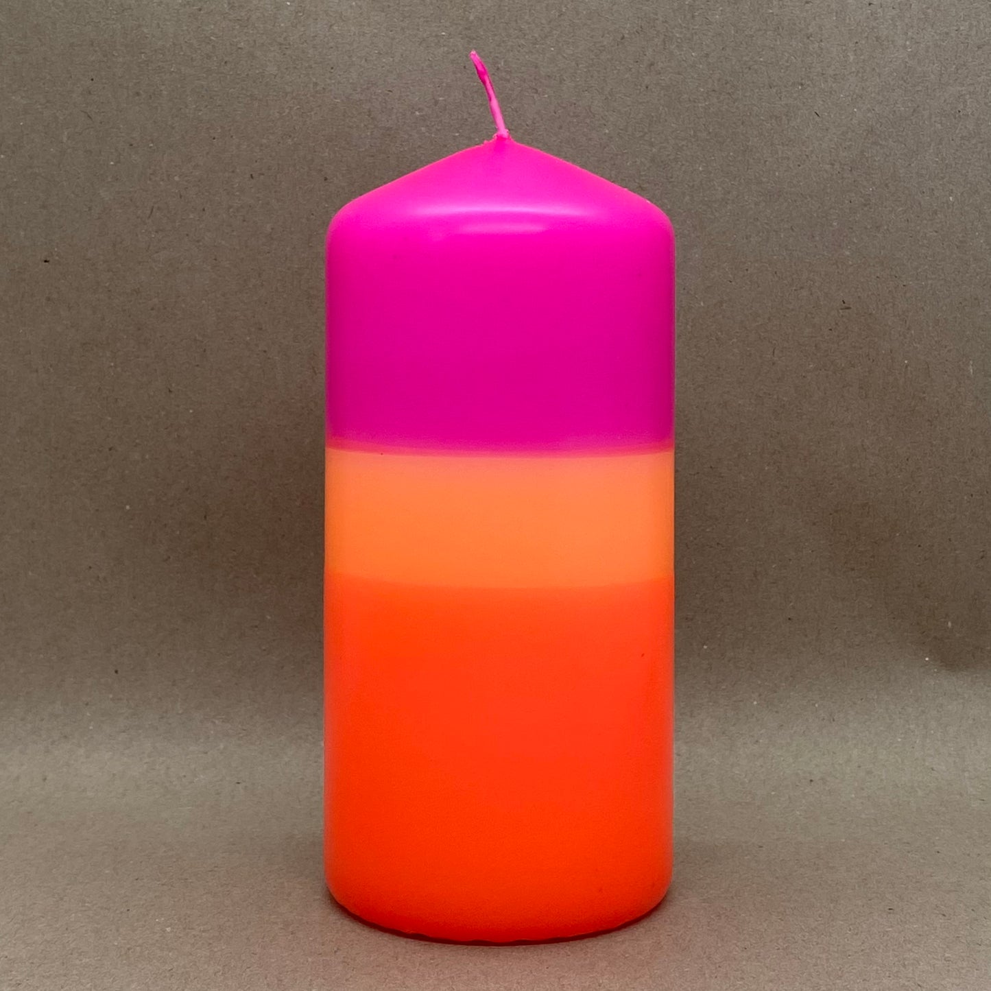 Dip Dye Stumpenkerze neonorange & neonpink | DipDip Candles