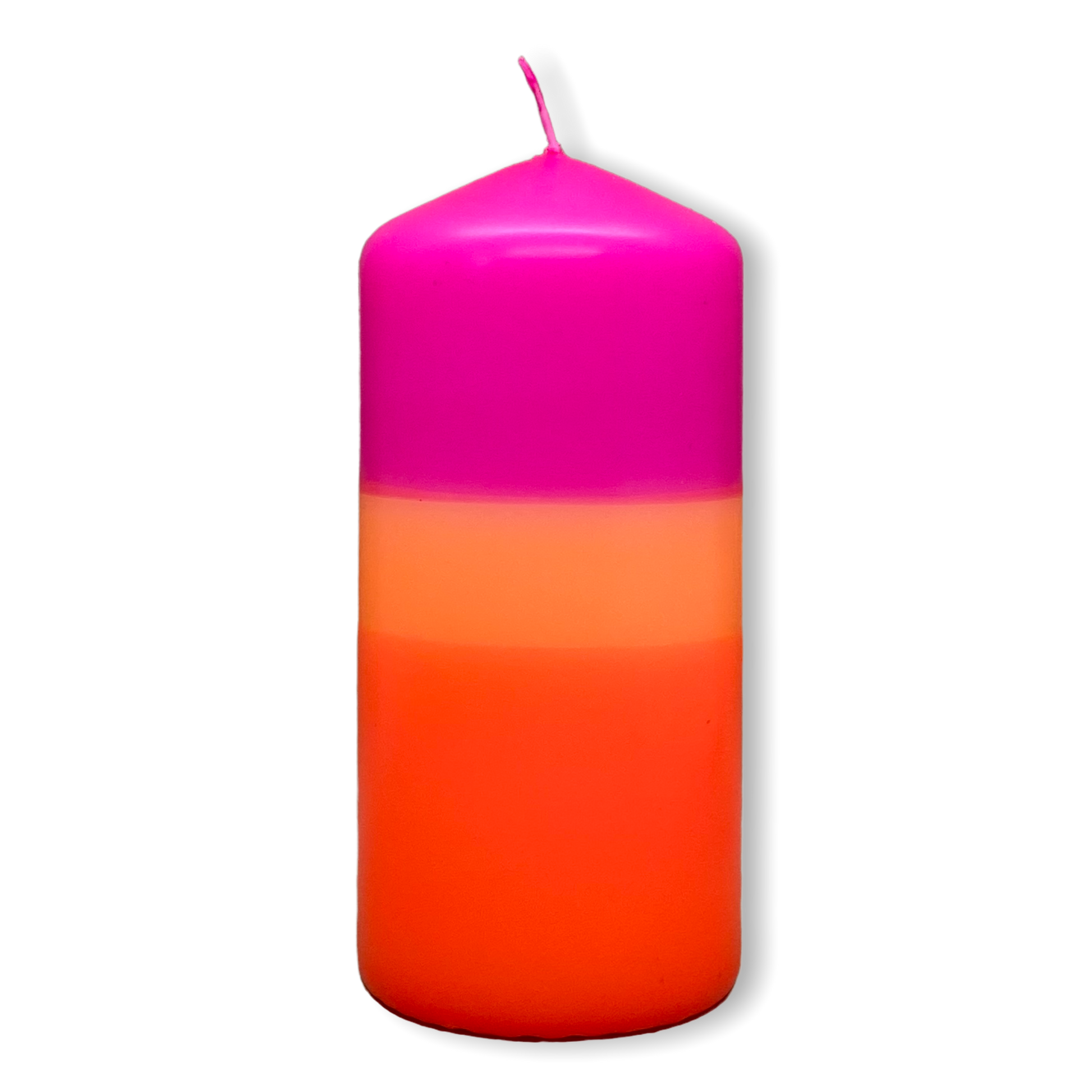 Dip Dye Stumpenkerze neonorange & neonpink | DipDip Candles