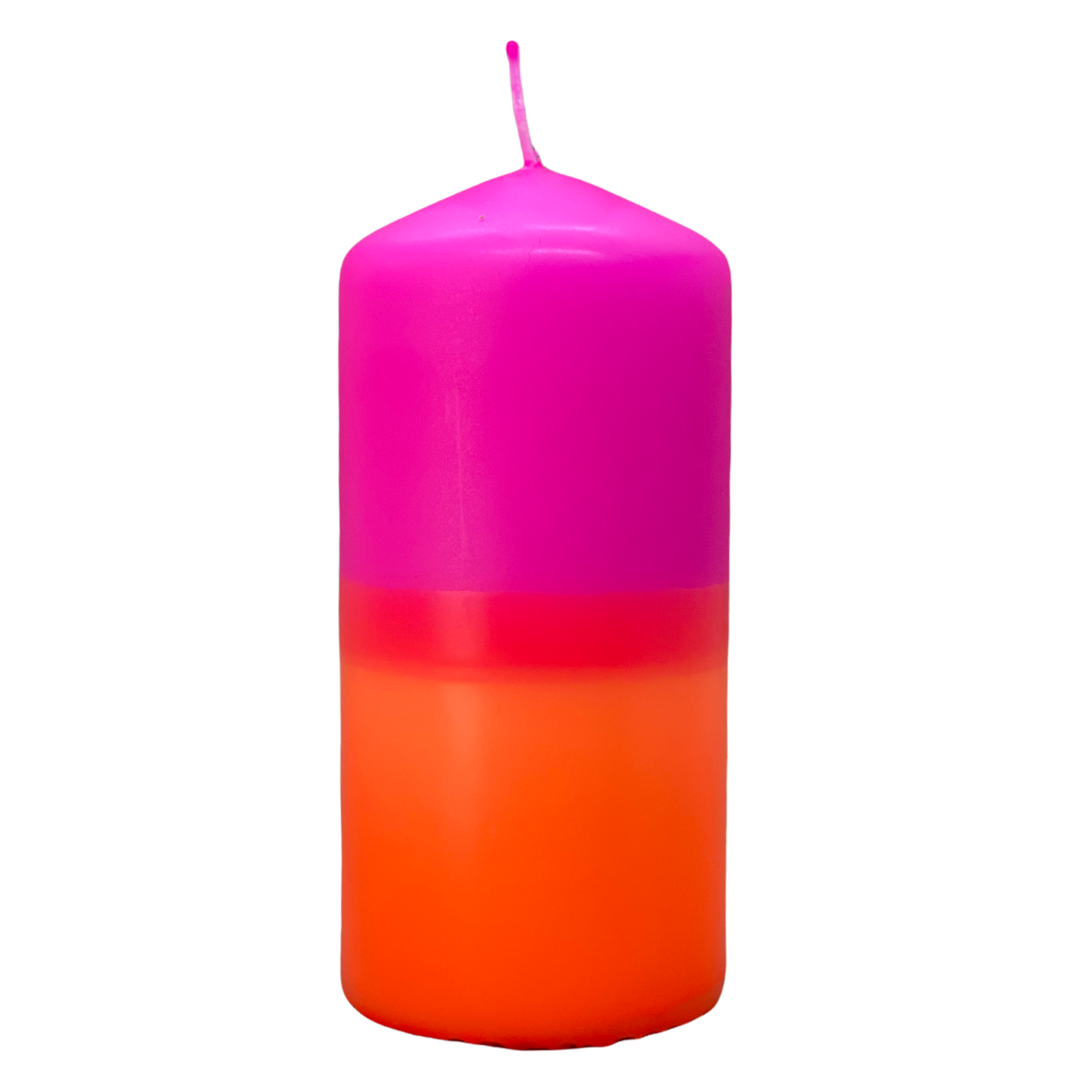 Dip Dye Stumpenkerze neonorange & neonpink | DipDip Candles