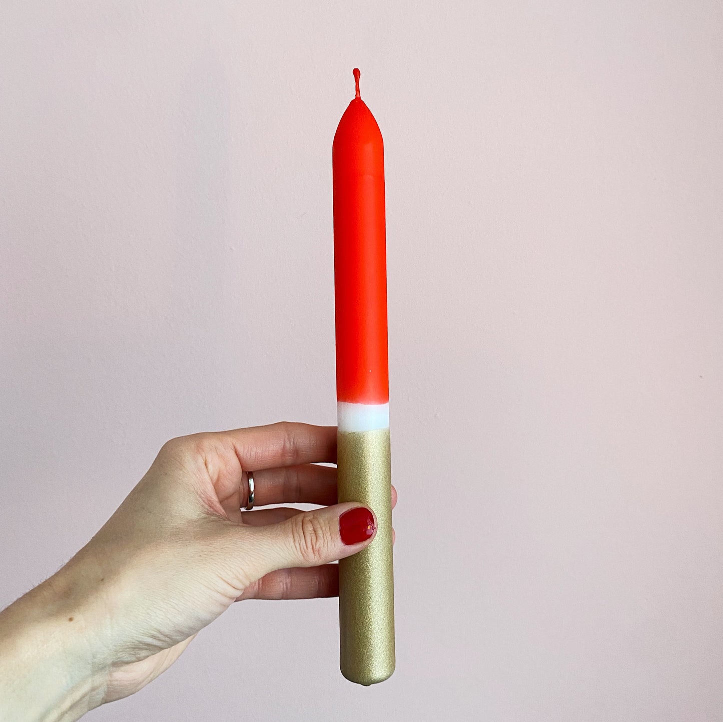 Dip Dye Stabkerze Rot & Gold | DipDip Candles