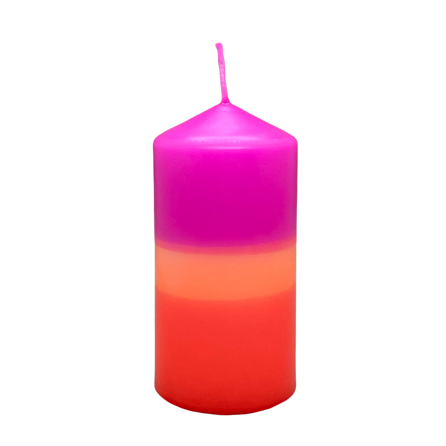 Dip Dye Stumpenkerze neonrot, neonorange & neonpink | DipDip Candles