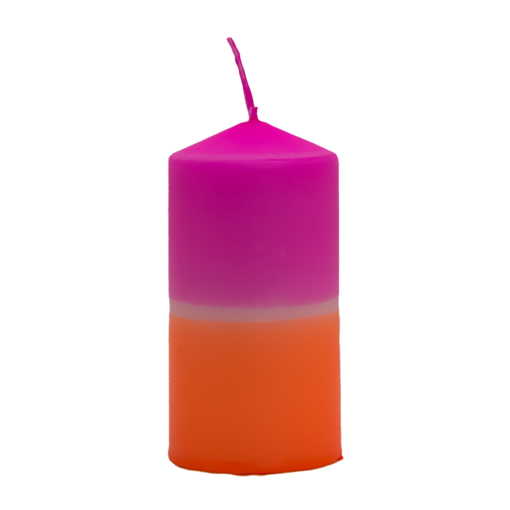 Dip Dye Stumpenkerze in neonorange & neonpink | DipDip Candles