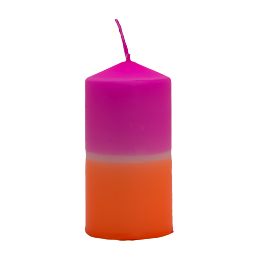 Dip Dye Stumpenkerze in neonorange & neonpink | DipDip Candles