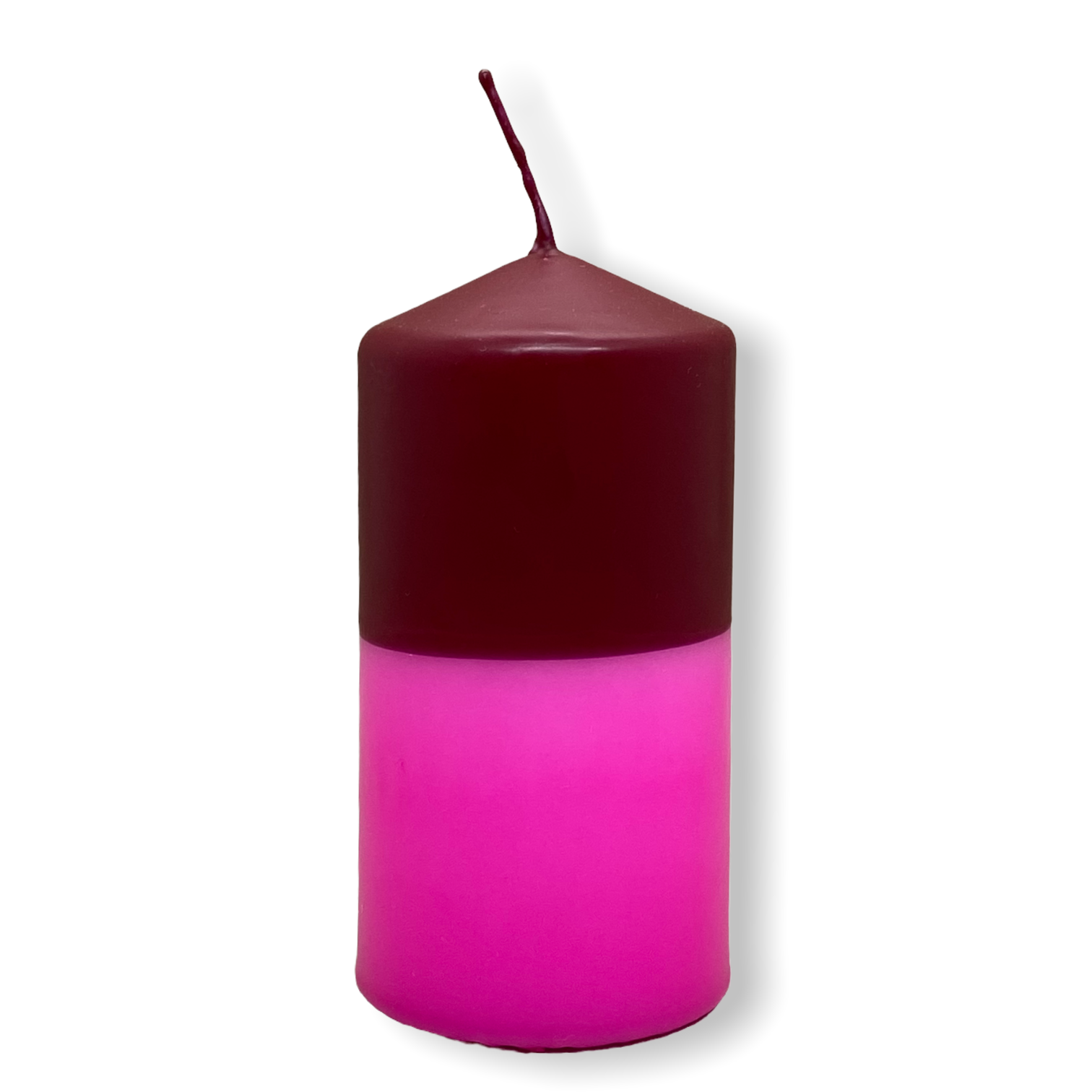 Dip Dye Stumpenkerze in flamingo & bordeaux | DipDip Candles