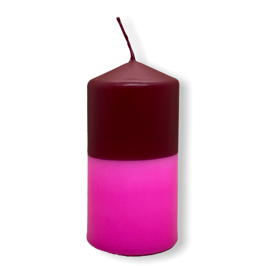 Dip Dye Stumpenkerze in flamingo & bordeaux | DipDip Candles