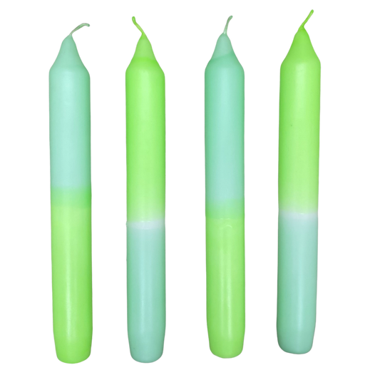 Dip Dye Stabkerzen 4er-Set mint & neongrün | DipDip Candles