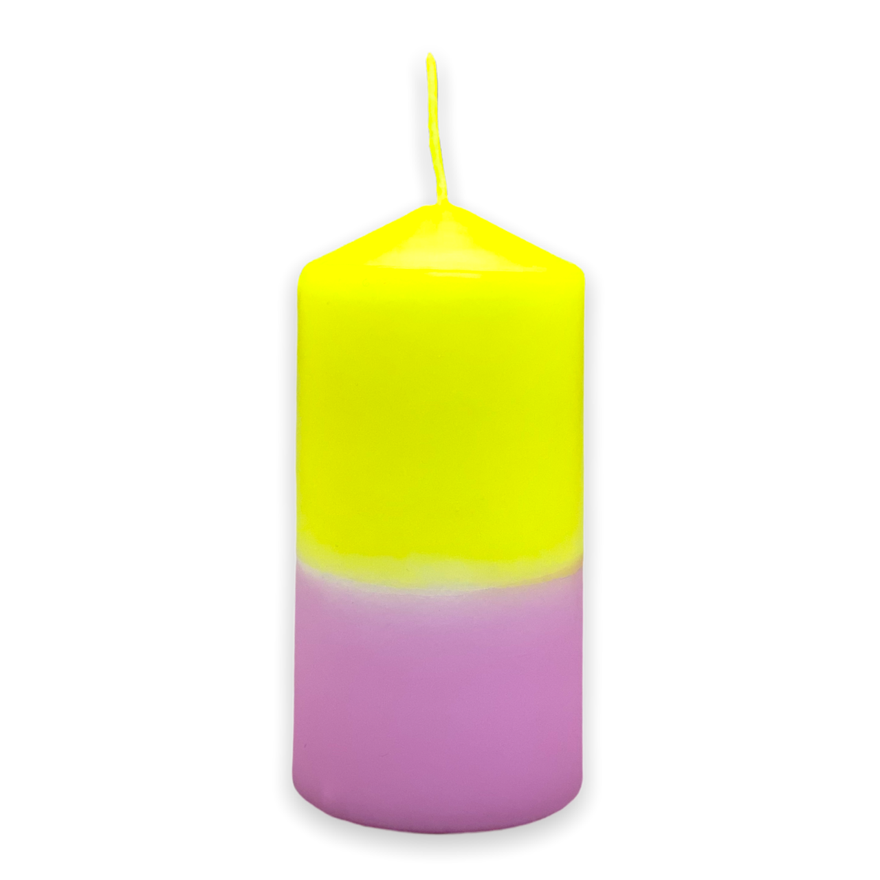 Dip Dye Stumpenkerze rosa & gelb | DipDip Candles