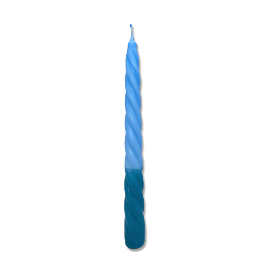 Dip Dye Swirlkerze petrol & hellblau | DipDip Candles