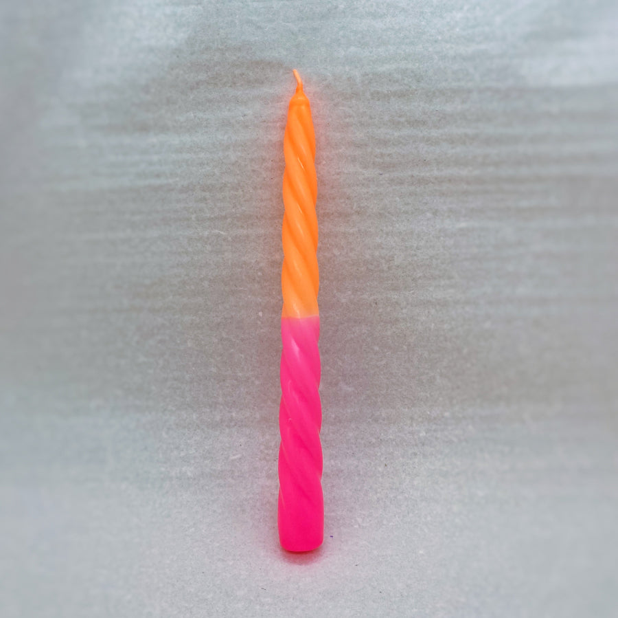 Dip Dye Swirlkerze neonorange & neonpink | DipDip Candles