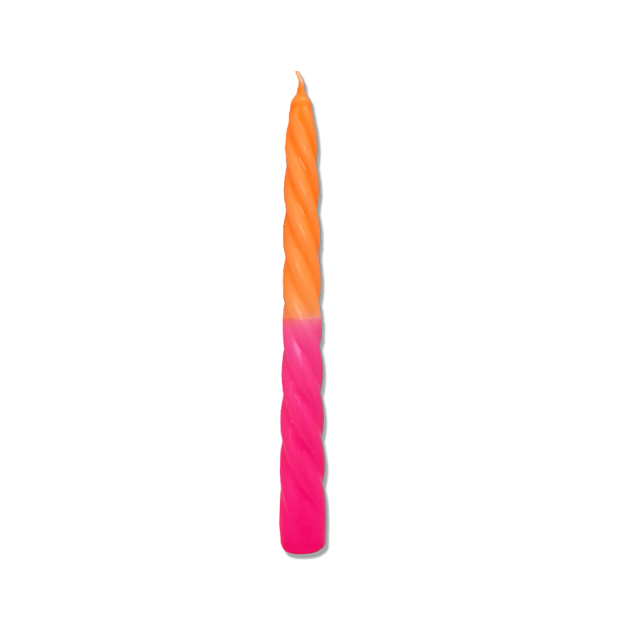 Dip Dye Swirlkerze neonorange & neonpink | DipDip Candles